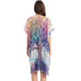 thumbnail image 3 of BZSMCE Women Creatively Colorful Tree with Butterflies Print Beach Cover-ups Size:S-2XL, 3 of 7