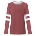 thumbnail image 4 of FcBaudy Hauts pour Femmes, Blouses & Chemises à Manches Longues Col Rond, Chemises pour Femmes T-shirt Décontracté à Manches Longues Col Rond Épaule Couture Ample Blouse en Polyester pour Femmes, 4 of 5