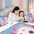thumbnail image 5 of Manfei Salamander Pattern 7 Pieces Full Size Bedding Sets,Adorable Axolotl Full Size Bed in a Bag,Polkadot Reversible, 5 of 7