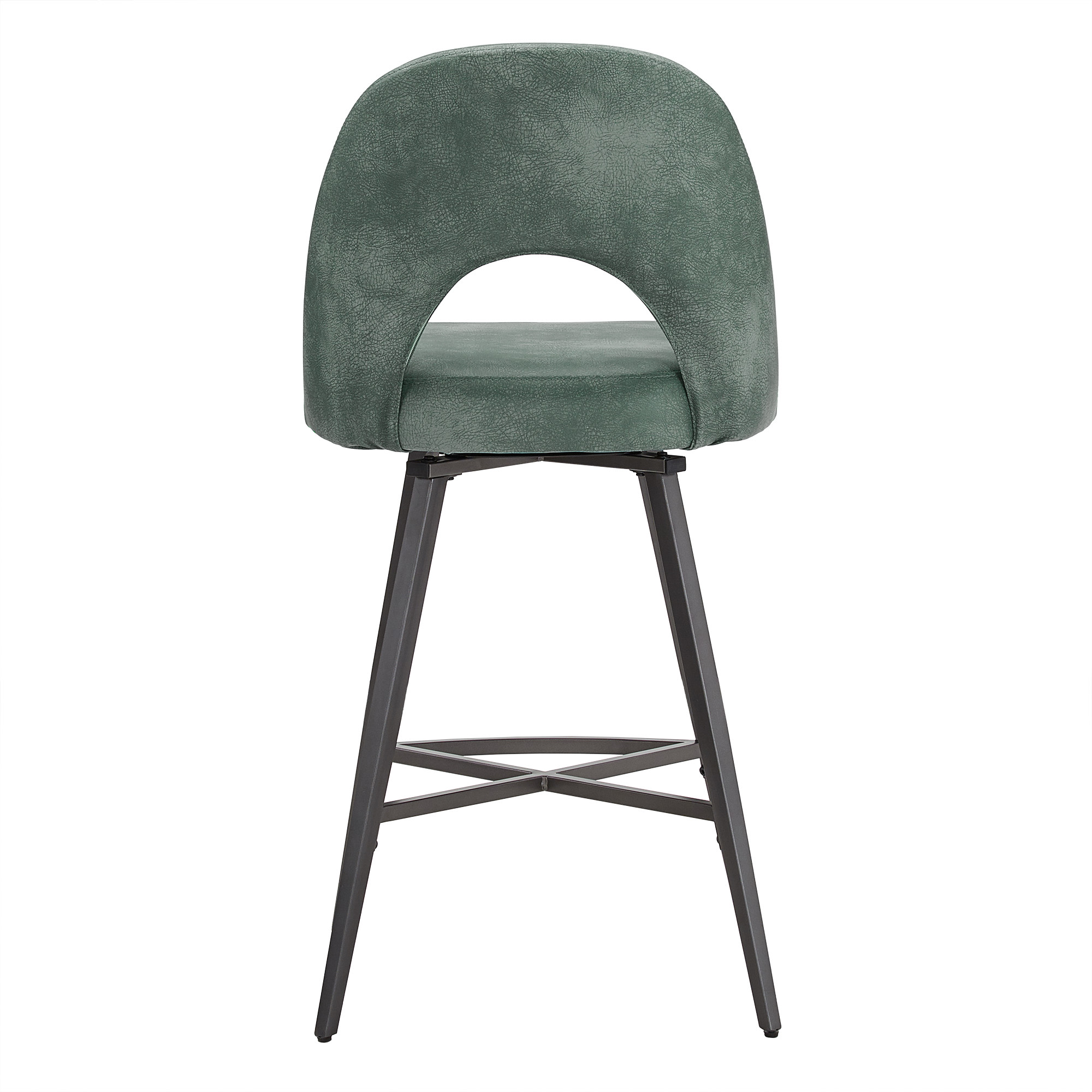Weston Home Krista 24" Metal Swivel Mid Back Counter Stools, Set of 2, Teal