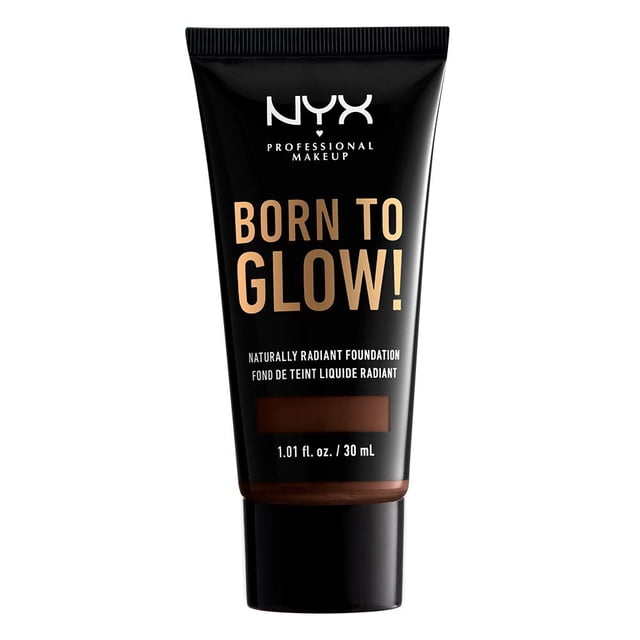 Maquillaje profesional de base NYX Born to Glow Deep Ebony