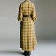 thumbnail image 4 of Stichou Women's Spring Vintage Plaid Maxi Shirt Dresses Long Sleeve Button Down Swing Long Dress Yellow L, 4 of 4