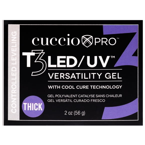 Gel de uñas T3 Cool Cure Versatility - Controlled Leveling White de Cuccio Pro para mujeres - Gel para uñas de 2 oz Cuccio T3 Cool Cure Versatility Gel - Controlled Leveling White Nail Gel Dama 2 oz