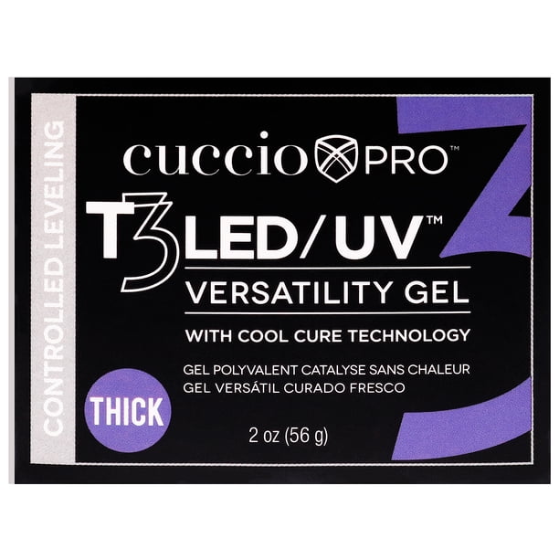 Gel de uñas T3 Cool Cure Versatility - Controlled Leveling White de Cuccio Pro para mujeres - Gel para uñas de 2 oz Cuccio T3 Cool Cure Versatility Gel - Controlled Leveling White Nail Gel Dama 2 oz