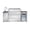 Silver, variant on 6-Burner 83500 BTU Deluxe Stainless Steel Gas Outdoor Kitchen Bar Barbecue Island Grill + Stainless steel Sink with Single Door Storage Cabinet + Wine Cooler Compact Refrigerator