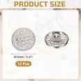 thumbnail image 2 of 12Pack Metal Shank Buttons, 12mm / 0.47" Retro Round Weave Buttons Sewing Accessories for Clothing Coat Uniform Shirt Suit Craft DIY, Silver, 2 of 6