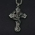 thumbnail image 2 of GKNET Skull Dragon Cross Pendant Necklace Men's Punk Retro Rock Delicate Jewelry Chain 24" Gift, 2 of 5