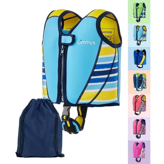 Limmys Premium Kids & Toddler Swim Training Vest, Neoprene Buoyancy Swim Aid with Adjustable Float System and Crotch Strap, UV Resistant, for Boys & Girls