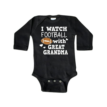 

Inktastic I Watch Football with My Great Grandma Gift Baby Boy Long Sleeve Bodysuit