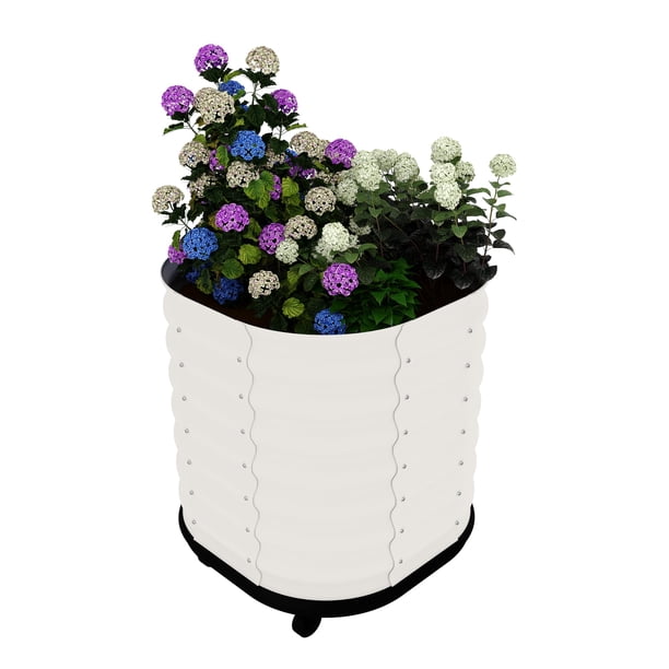 Garvee jardinera con ruedas y depósito de autoriego, cama de cultivo de acero galvanizado con ruedas con freno para uso interior o exterior
