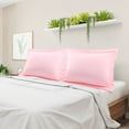 thumbnail image 2 of PiccoCasa Satin Pillowcase Pillow Shams Set of 2 Silky Sateen Pillow Cases Covers Queen Peach, 2 of 8