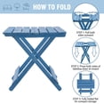 thumbnail image 3 of Small Folding Square Patio Table Set of 2, Outdoor Solid Wood Side Table for Backyard, Balcony, Portable Camping Folding Table Design Space-Saving, 3 of 9