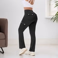 thumbnail image 5 of DHFJKG Yoga Pants Women Cargo Straight Leg Multi Pockets High Waisted Workout Sweatpants Solid Color Gym Athletic Cozy Trousers, 5 of 6