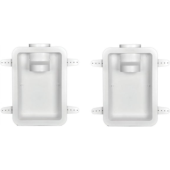 Dundas Jafine DRB4XZW Recessed Dryer Vent Box, 4", White Pack of 2