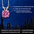 thumbnail image 2 of Gem Stone King 14K Yellow Gold Pink Moissanite Pendant Necklace for Women | 0.80 Cttw | Gemstone Birthstone | Round 6MM | With 18 inch Chain, 2 of 6