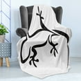 thumbnail image 4 of Salamander Soft Flannel Fleece Blanket, Outline Drawing of a Long-Tailed Animal Form on a Plain Background, Cozy Plush for Indoor and Outdoor Use, 50" x 70", Charcoal Grey and White, by Ambesonne, 4 of 5