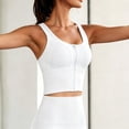 thumbnail image 5 of Women's Yoga Sports Longline Bra Front Zip-Up Wide Straps Workout Bra Supportive Cross Back Running Underwear S-3XL, 5 of 6