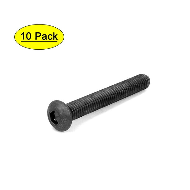 Uxcell M6 x 45mm Alloy Steel Hex Socket Button Head Machine Screws Black (10pack)