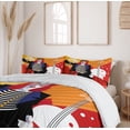thumbnail image 6 of Ambesonne Abstract Woman Duvet Cover Sets, Music Theme, 2-Queen, Vermilion Multicolor, 6 of 7