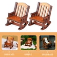 thumbnail image 3 of ELAYARD 2Pcs Rocking Chair Resin Figurine Light Brown Miniature Home Decor for Family, 3 of 7
