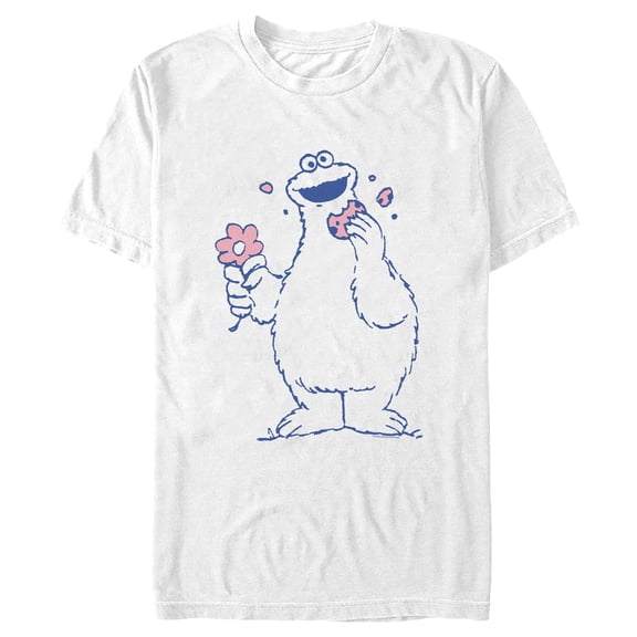 Men's Sesame Street Cookie Monster Flower Graphic T-Shirt