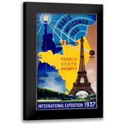 Lilden 10x14 Black Modern Framed Museum Art Print Titled - Paris / International Exposition 1937