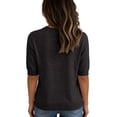 thumbnail image 4 of Lumtrix Womens Spring Summer Knit Shirts Casual Short Sleeve Sweater Dress Loose Ruffle Crew Neck Tops Black 2XL, 4 of 4