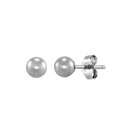 Brilliance Fine Jewelry 10K White Gold 4mm Ball Stud Earrings