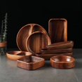 thumbnail image 2 of Solid Wood Tray Acacia Wood Premium Kung Fu Tea Small Tray Fruit Snacks Nuts Dessert Plate Desktop Storage Tableware 373 18x18cm 1pcs, 2 of 6