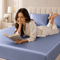 thumbnail image 4 of 100% Mulberry Silk Fitted Sheet with Deep Pocket Made in USA, Real 22 Momme Silk Bed Sheets, 6A Grade Pure Silk, Hypoallergenic&nbsp;, 4 of 8