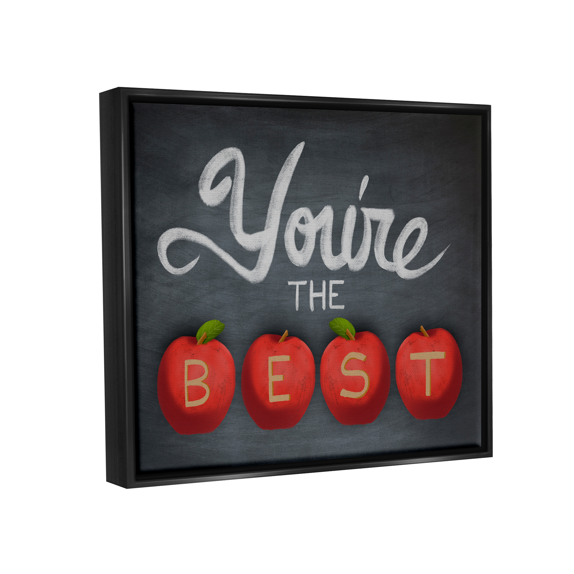 Stupell You're The Best Teacher Apples Food & Beverage Painting Black Floater Framed Art Print Wall Art