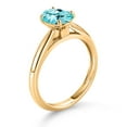 thumbnail image 3 of Gem Stone King 10K Yellow Gold Blue Apatite Solitaire Engagement Ring for Women (1.20 Cttw, Oval 8X6MM, Gemstone Birthstone, Available in Size 5, 6, 7, 8, 9), 3 of 4