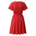 thumbnail image 5 of B91xZ Robes pour Femmes 2024 Élégantes Formelles Lanterne Sans Manches Patchwork Robes Maxi Fluides, Rouge TG, 5 of 5