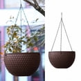 thumbnail image 4 of FEOLGEHLY Large Self Watering Hanging Planters Indoor Outdoor, Thickened Hanging Basket Flower Plant Pot with Water Level Indicator, Coffe, 4 of 4