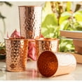 thumbnail image 3 of Indian Art Villa Handmade Copper Hammered Drinking Glass Tumblers for Water & Beverages, Brown Finish, Drinkware – 9.3 oz Each, Set of 4 Pcs, 3 of 4