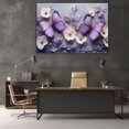 thumbnail image 6 of Mudket Framed Canvas Wall Art Ready to Hang, Purple Morpho Butterfly Cream Floral Print, Chic Botanical Insect Wall Decor Canvas Artwork for Bedroom Living Room, Flower Pictures - 12"L x 8"W, 6 of 10
