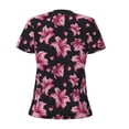 thumbnail image 3 of Uemuo Lilies Flowers Drawing Women's Deep V-Neck Low Cut Tops - Casual Loose Fit with Stainless Steel Loop, Soft, Breathable, Perfect for Office, Travel, and Daily Wear-Large, 3 of 5