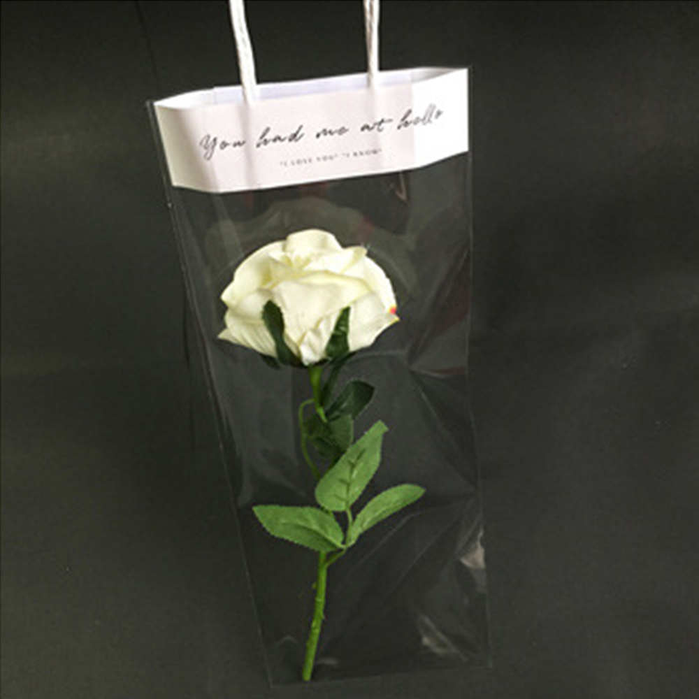 Portable Florist Decoration Long Tote Clear Bag Flower Bouquet Bag