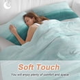 thumbnail image 5 of Turquoise Ombre Bedding 3 Piece Duvet Cover Set Full Size, Modern Abstract Art Ocean Oil Painting Soft Microfiber Comforter Cover with Zipper Closure & Pillowcases, FadeResistant Quilt Cover, 5 of 9