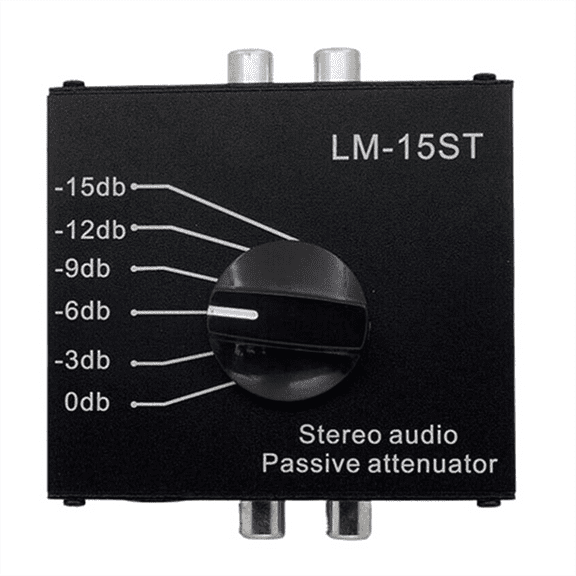 Passive Audio Passive Attenuator ,Line Output Signal Sound Card, Speaker, Microphone, Mic Port, High Low Level Converter,1 x Stereo Audio Passive Attenuator,Black