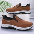 thumbnail image 3 of Men's Waterproof Hiking Shoes Slip On Walking Shoes Orthopedic Arch-Support Trainers - Lightweight Breathable Upper | Cushioned | Non-Slip Rubber Outsole | Outdoor Trail Coffee 40, 3 of 5