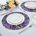 thumbnail image 6 of Purple Flowers Round Placemats Washable Placemats Non-Slip Heat-Resistant Table Place Mats for Dining Kitchen Holiday Party Table Decoration 15.4"-4PCS Table Mat, 6 of 7