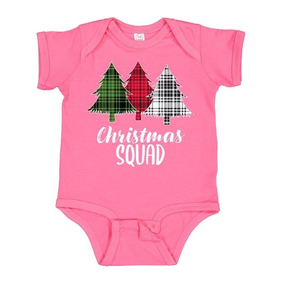 Inktastic Christmas Squad with Plaid Trees Boys or Girls Baby Bodysuit