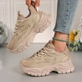 thumbnail image 5 of Pandaie Women's Chunky Sneakers Fashion Platform Casual Dad Shoes Comfortable Sport Work Gym Athletic Walking Running Shoes Khaki 7, 5 of 8