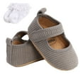 thumbnail image 5 of Baby Shoes Solid Color Ribbed Walking Shoes Soft Sole Footwear, 5 of 5