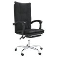 thumbnail image 3 of Silla VidaXL, escritorio reclinable con ruedas, giratoria 360°, piel negra, 3 of 9