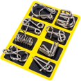 thumbnail image 1 of Jinsinto 8 Pcs/Set Metal Brain Teaser IQ Brain Teasers Puzzle Rings Separate Toy Board Game for Kids and Adults, 1 of 5