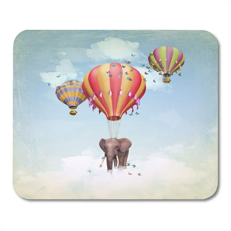 KDAGR Blue Fantasy Flying Elephant in The Sky Balloons Magazine Computer Graphics Dream Mousepad Mouse Pad Mouse Mat 9x10
