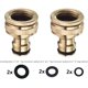 thumbnail image 3 of Latón 3/4 '' y 1/2 '' BSP 2 en 1 Grifo de riego atornillado Conector de grifo de flujo de nariz Adaptador de grifo roscado Paquete de 2 Rojo Verde, 3 of 5