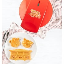 Daniel Tiger Waffle Maker Iron- Electric Nonstick Waffler Feat. 3D Mini Character Shaped Waffles Pancakes- Daniel Tiger, Katerina KittyCat & Trolley- Breakfast Fun for Kids